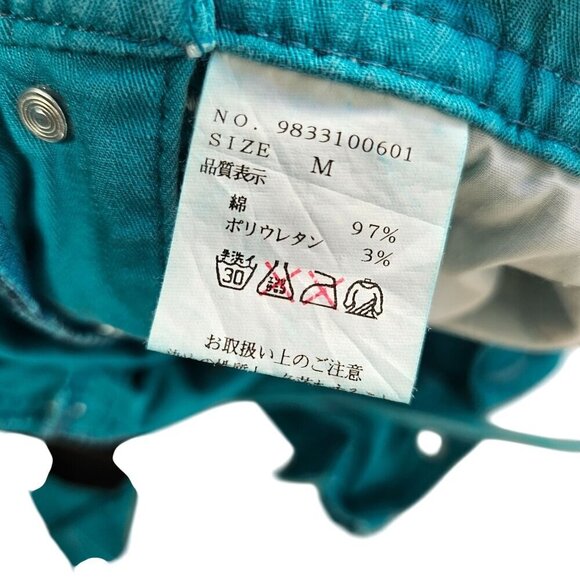 Kawi Jamele Low Rise Stretch Detachable Bib Overall US Size S Teal Denim Japanes - Picture 12 of 13
